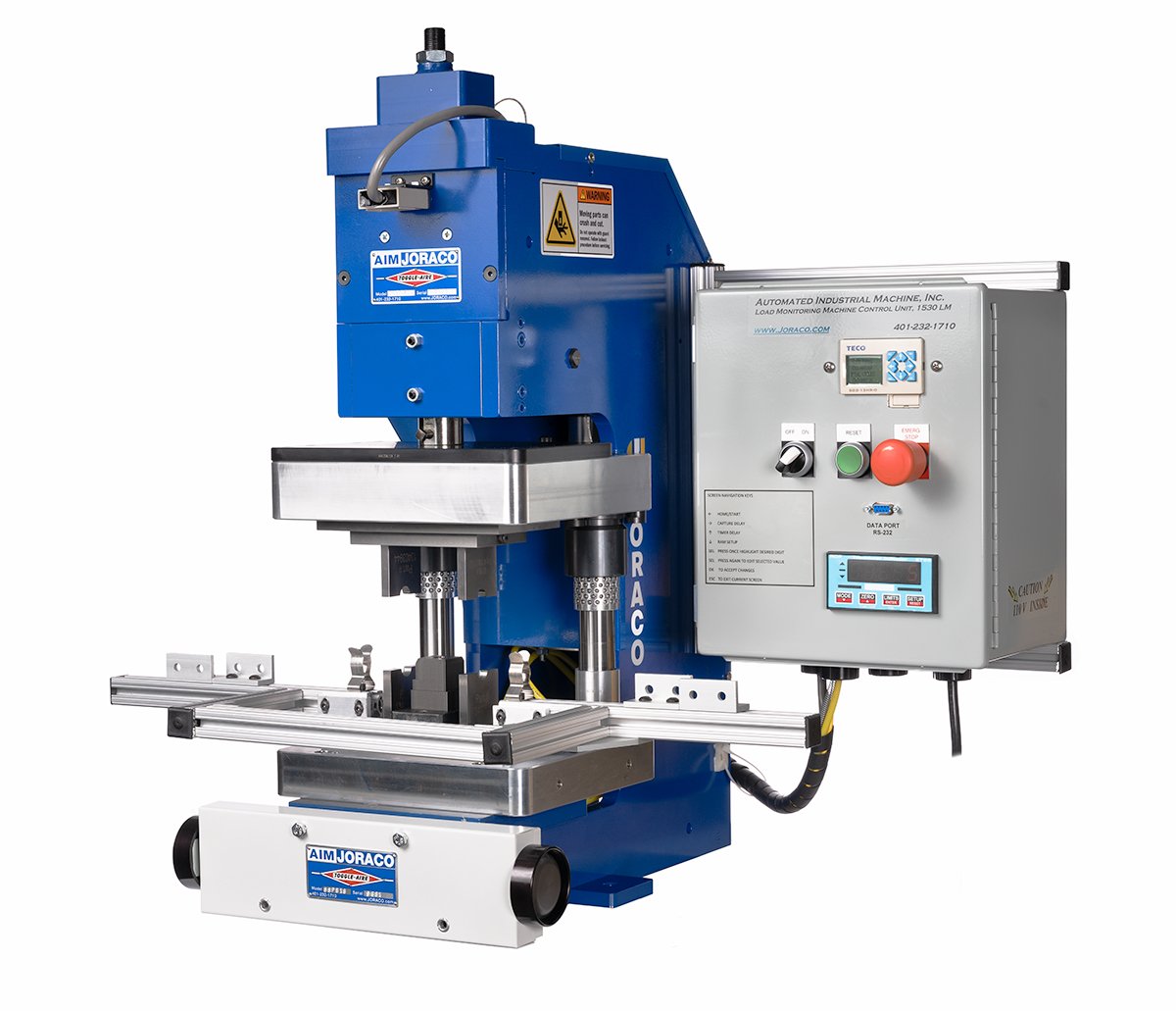 Model TA1530 Custom Frame Height with Force Monitoring Package and Custom Die Set mounted.